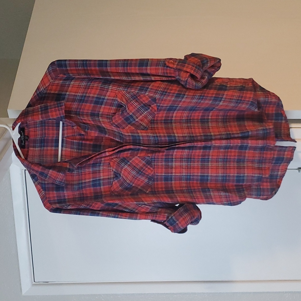Velvet Heart plaid button up, size M
